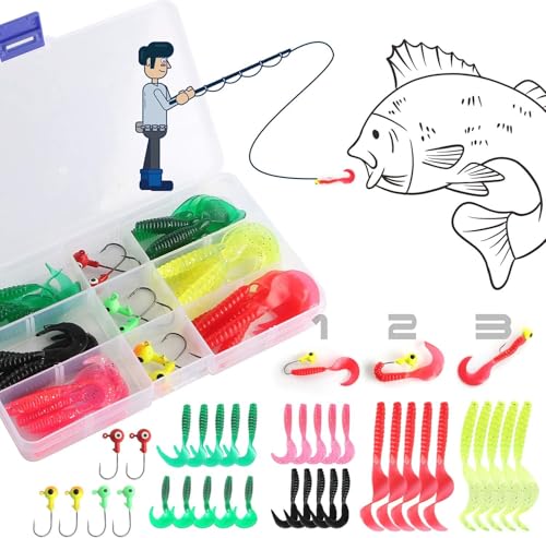 Fishing Rod Reel Combos Collapsible Fishing Rod Kit, 2PCS Telescopic Fishing Pole+2PCS Spinning Reels+Lures Hooks+Tackle B...