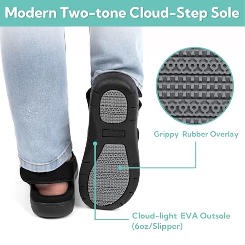 Garonne Women's Adjustable Open-toe Slippers with Ankle & Instep Straps and Arch Support, Summer House Shoes for Women Ind...