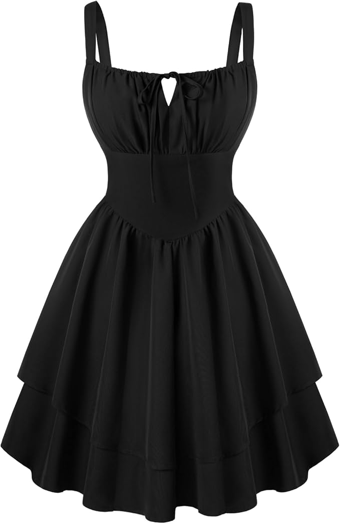 SCARLET DARKNESS Corset Mini Dress for Women Teens 2026 Summer Ruffle Sundress Graduation Homecoming Dresses