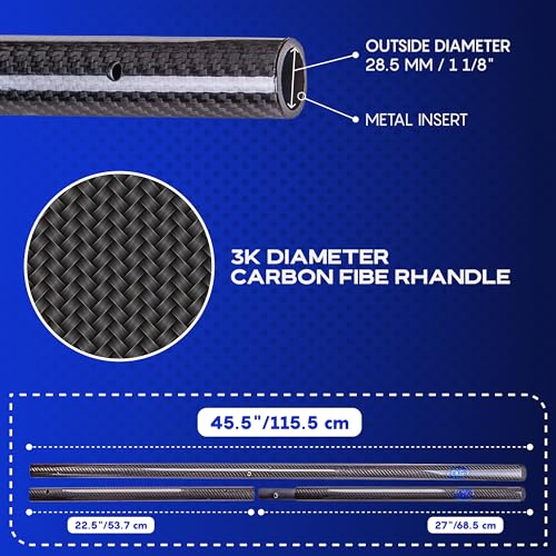 CKG Carbon Fiber Travel Sand Scoop Shovel Handle Universal Lightweight Pole for Beach Metal Detecting Long Rod with 28.5m...