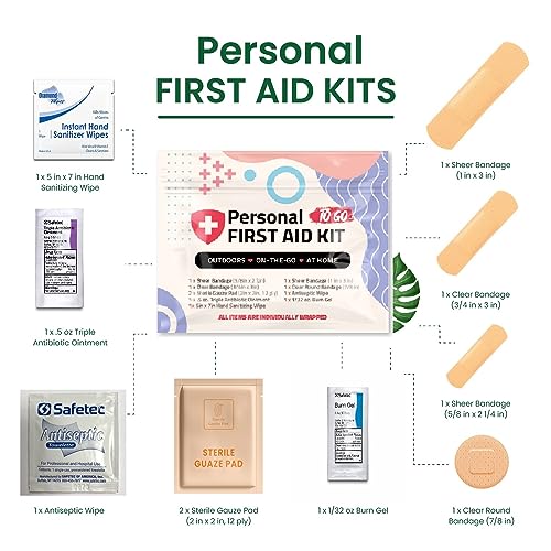 Portable Travel Size First Aid Kit - Perfect for Home, Office, Car, School, Business, Travel, Hiking, College, and Outdoor...