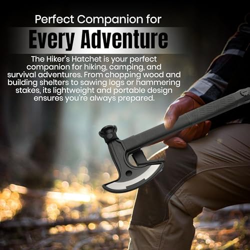 Rite Edge 17.5-Inch Hiker's Hatchet – Multi-Tool Axe with Hidden Saw, Fire Starter, Hammer, and Nylon Fiber Handle – Inclu...