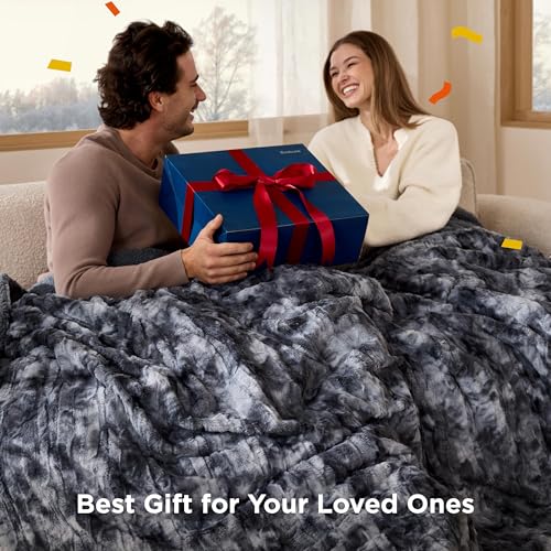 Bedsure GentleSoft Sherpa Fluffy Throw Blanket - Fleece Warm and Cozy Throw for Women Gift, Plush & Fuzzy Faux Fur Christm...
