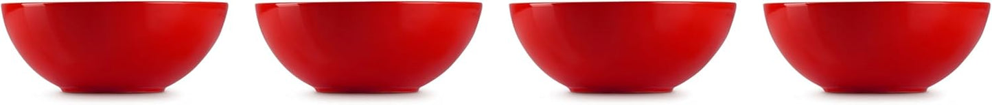 Le Creuset Stoneware Set of 4 Soup Bowls, 22 oz. (6.25") each, Cerise