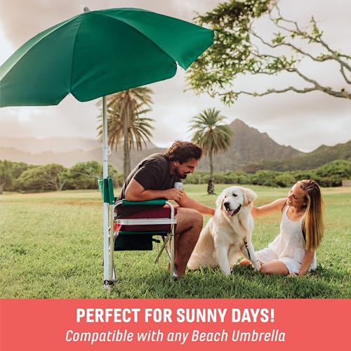 PICNIC TIME Sports Chair with Side Table, Outdoor Foldable Padded Adult Camping Chairs with Cup and Accessory Panel for La...