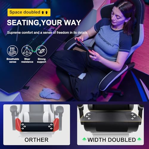 GTPLAYER Gaming Chair, Computer Office Chair with Pocket Spring Cushion, Linkage Armrests and Footrest, High Back Ergonomi...