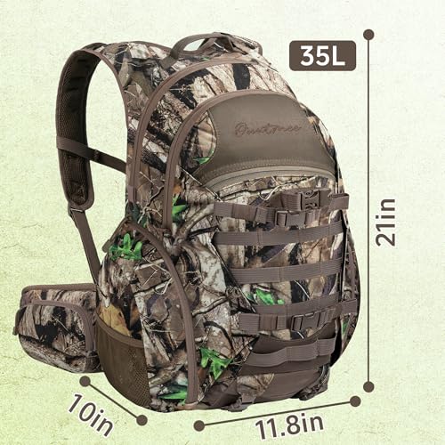 OUUTMEE Hunting Backpack with Waterproof Rain Cover, 35L Hunting Backpacks for Men, Durable Large Capacity Hunting Day Pac...