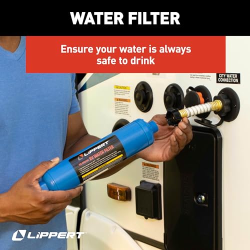 Lippert Premium RV Starter Kit with Power Adapters, Regulator, Filter, Tank Filler, Water Hose, Sewer Hose Kit, Hose Suppo...
