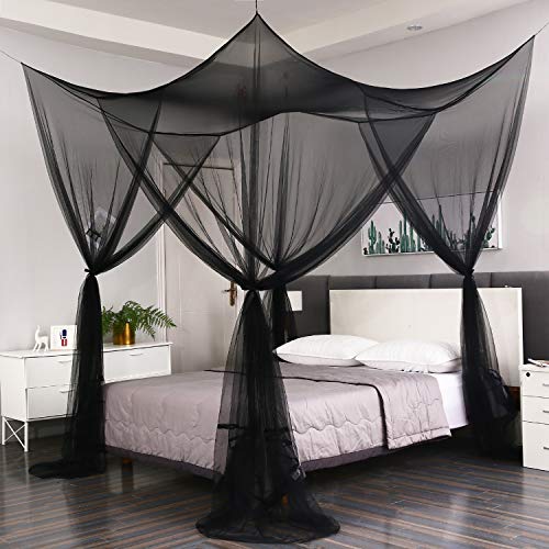 Mengersi Bed Canopy,Canopy Bed Curtains Bed Drapes for Full Queen King Size Bed,Mosquito Net Bed Curtains for Patio Indoor...