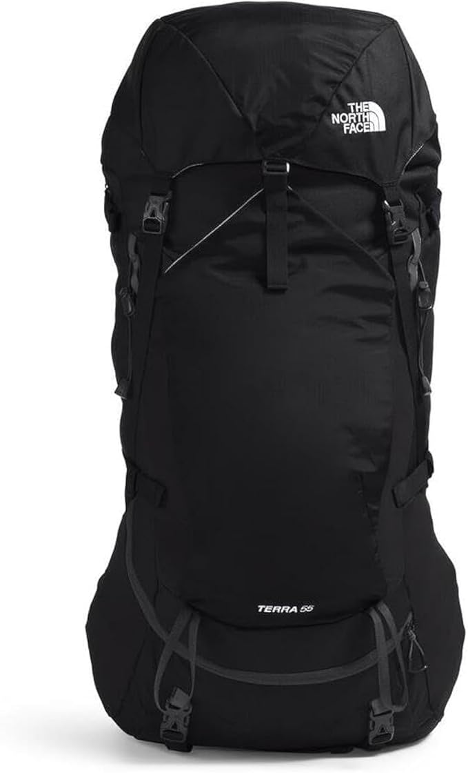 The North Face Terra 55 Backpack - Unisex Hiking Pack, Cinch-Top Opening with Zipper, Pole & Ice Axe Attachments, TNF Blac...