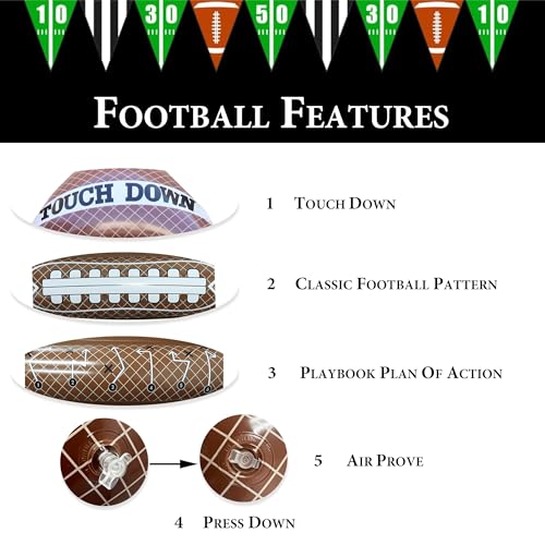 GiftExpress 2 Pack Inflatable Football Beverage Cooler, Floating Ice Serving Bar for Sports Party Decoration, Pool Party, ...