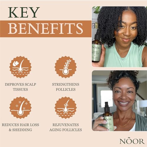 NOOR HAIR Rosemary Growth Spray for Women, Natural Nutrients Hair Loss Treatment for Damaged, Thicker and Healthier Hair, 8-12 Weeks for Significant Hair Growth, Easy Application