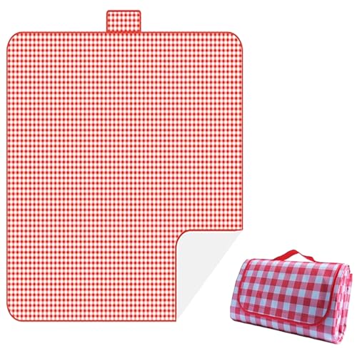 YIKANGHENG Waterproof Camping Blanket, 118 Inch x 80 Inch Enlarge Foldable Polyester Fiber Picnic Mat for Beach and Park C...
