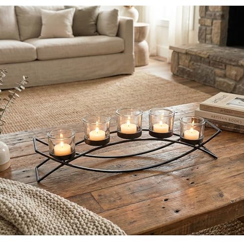 Seraphic Iron Arch Table Centerpiece Decorations Tealight Votive Candle Holder for Weddings, Patio, Kitchen, Dining Room, ...