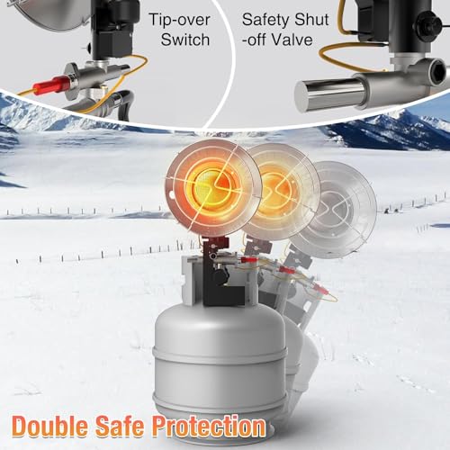 Karveden Outdoor Propane Heater, 15,000 BTU Portable Heater with 3 Heating Modes, Camping with Shut-off Valve and Tip-over...