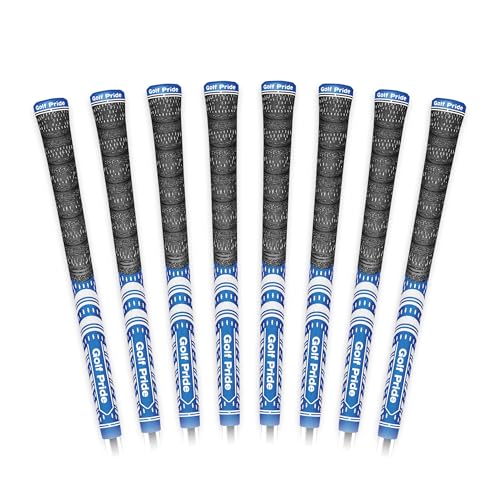 Golf Pride MCC Golf Club Grip - All-Weather Hybrid Grip - Brushed Cotton Cord & Pebbled Texture - Moisture-Wicking Technology - Blue/White