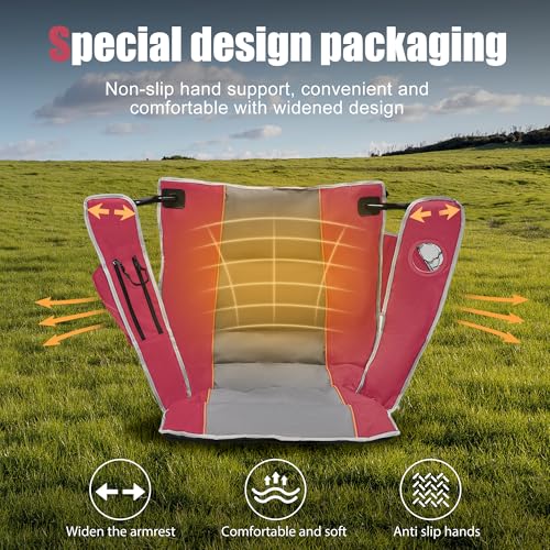 XMT Premium Padded Folding Chair, Extra Wide & Heavy Duty 450lbs Capacity, Portable Camping Chair with Insulated Cooler, C...