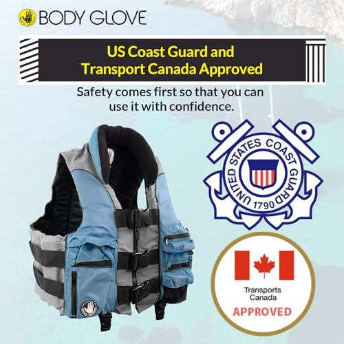 Body Glove Angler Fit Unisex Adult Life Jacket Nylon Fishing Life Jacket - Coast Guard Approved, High Mobility PFD, Lightw...