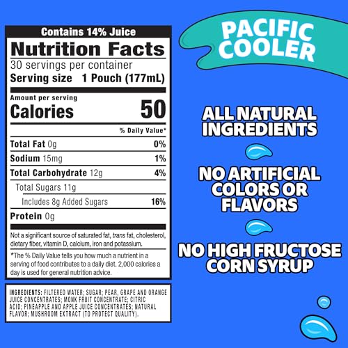 Capri Sun Pacific Cooler Mixed Fruit Flavored Juice Drink Blend, 30 ct Box, 6 fl oz Pouches