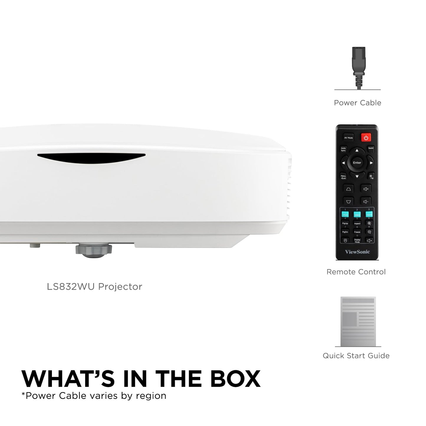 ViewSonic LS832WU 5000 Lumens WUXGA Ultra Short Throw Projector, 1.3 Optical Zoom, H/V Keystone, 4 Corner Adjustment, 360° Projection, HDMI/USB/3.5mm for Auditorium, Conference Room, Education