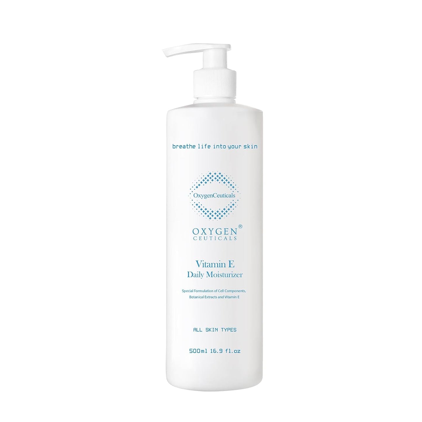 Vitamin E Daily Moisturizer – Antioxidant Cream with Vitamin E with Centella Extract, Hydrating & Balancing Lotion for Dry, Oily & Acne-Prone Skin 16.9 fl.oz (500ml)