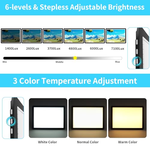 Phylosal Rechargeable A4 Light Pad with Built-in Stand & Bag, Magnetic Tracing Light Box for Drawing, Diamond Art Light Bo...