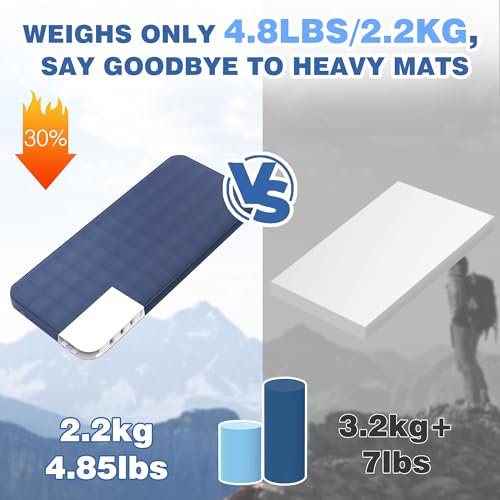 OUTSKIRT Ultralight Self Inflating Sleeping Pad, 4" Thick Camping Mattress with Pump Pack, 9.5 R-Value Insulated Sleeping ...