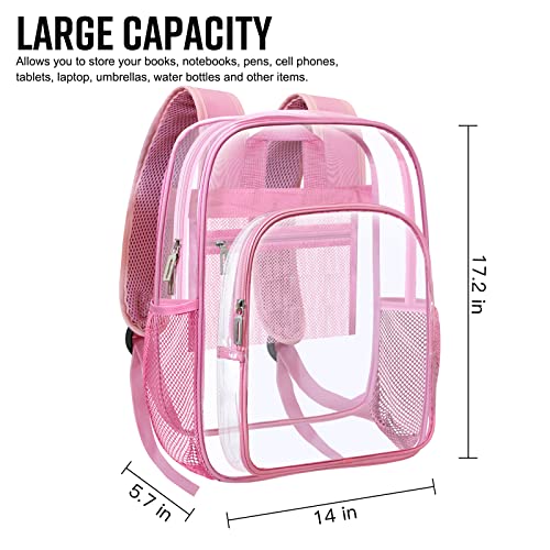 HEEYA Clear Backpack Heavy Duty Transparent Backpack for Security, Sports, Work, Travel, Stadium