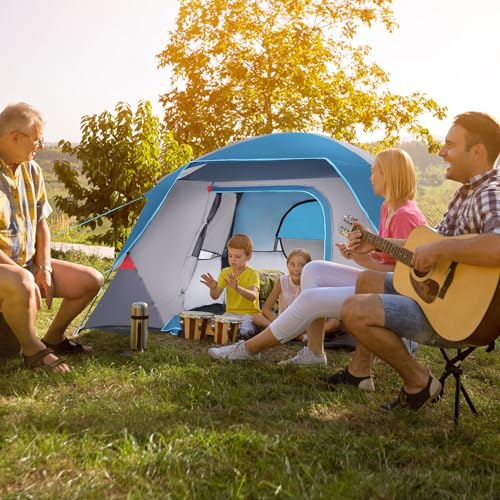 Camping Tent, Tent for Camping, Easy Set up Camping Tent 4 Person and 6 Person for Hiking Backpacking Traveling Outdoor, L...