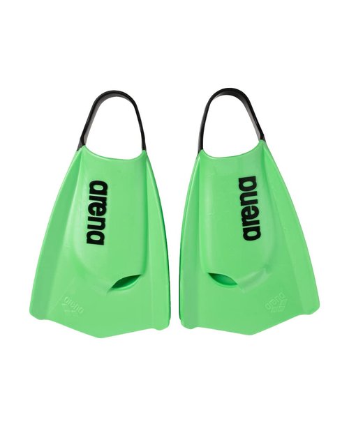 Arena Unisex Adult Powerfin Pro II Swim Training Fins Men and Women Silicone Short Blade Flippers Left/Right Customized, Lime, Size 6-7