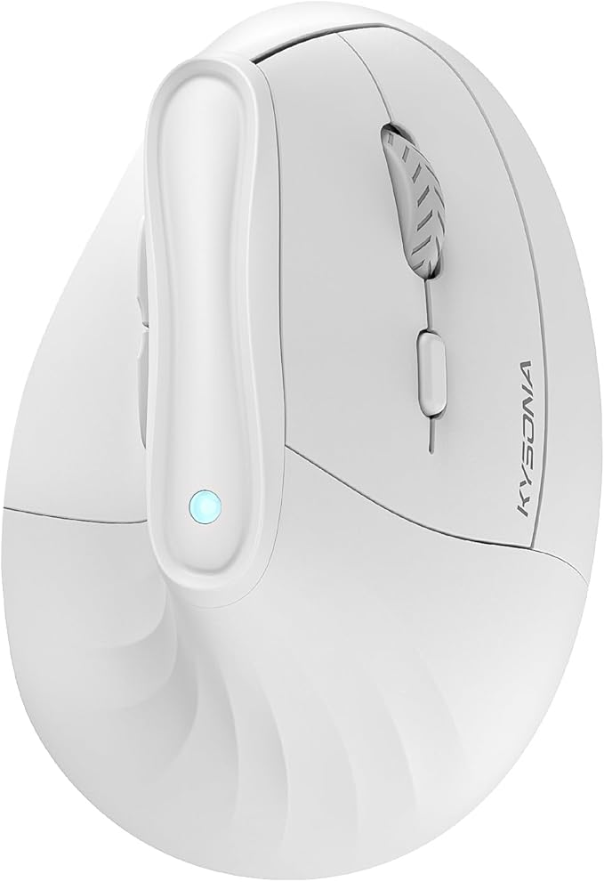 KYSONA 57° Ergonomic Wireless Tower Mouse, Vertical Quiet Ergo Mouse, Bluetooth(BT5.0,BT3.0)&2.4G, (800/1200/2400/2400/400...