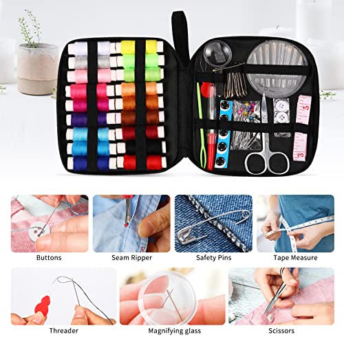 Sewing Kit Basic,Marcoon Needle and Thread Kit with Sewing Supplies and Accessories for Adults,Beginner,Home,Travel,Emerge...