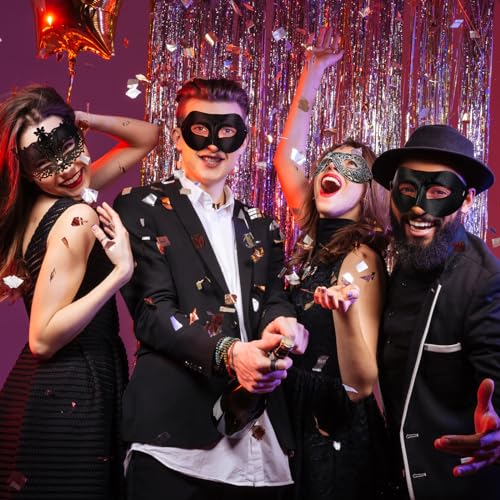 Jenaai 50 Pcs Couple Masquerade & Venetian Mardi Gras Halloween Carnival Mask for Women & Men Costume Ball Party