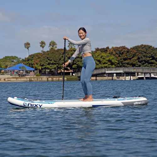 NIXY Venice G5 Cruiser & Yoga Inflatable Paddle Board | 10'6" x 34" x 6" Ultra-Light SUP with Welded Seams, Woven Drop Sti...