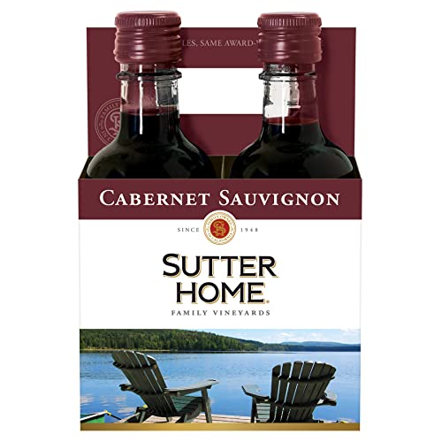 Sutter Home Cabernet Sauvignon, Red Wine, 187 mL Bottles, 4 Pack