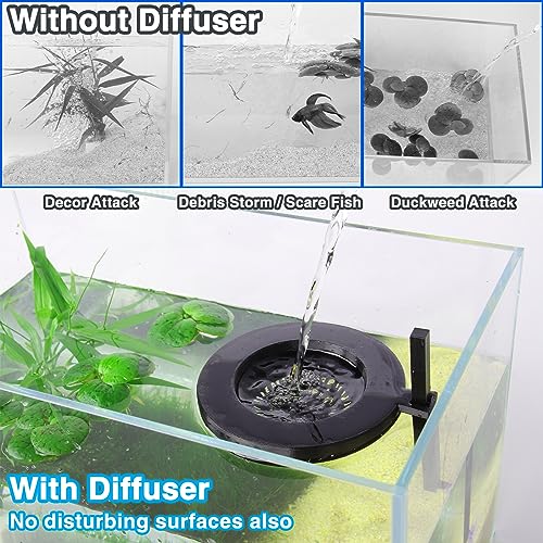 lopeztek Water Flow Controller for Betta Fish Tank, Water Change Pouring Diffuser for Aquarium, Efficiency Water Filling A...