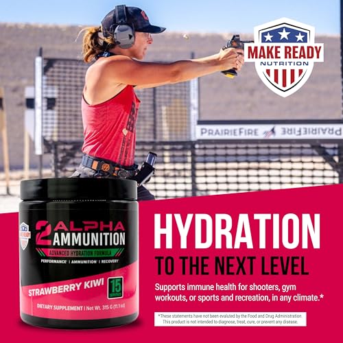 MAKE READY NUTRITION 2ALPHA Ammunition Strawberry Kiwi - Hydration, Energy Drink, and Immune Support with Vitamin C, Calci...