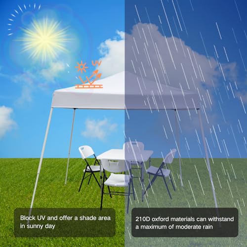 Outvita Canopy 7.8x7.8' Pop Up Commercial Instant Gazebo Tent, Waterproof & UV Protection Canopy Tent with Slant Legs for ...