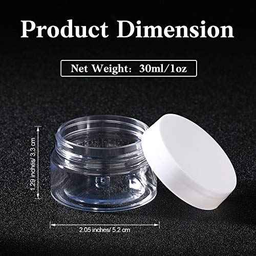 Patelai 4 Pieces Round Wide-mouth Leak Proof Plastic Container Jars with Lids for Travel Storage Makeup Beauty Products Face Creams Oils Salves Ointments DIY Making(1 Ounce,White)