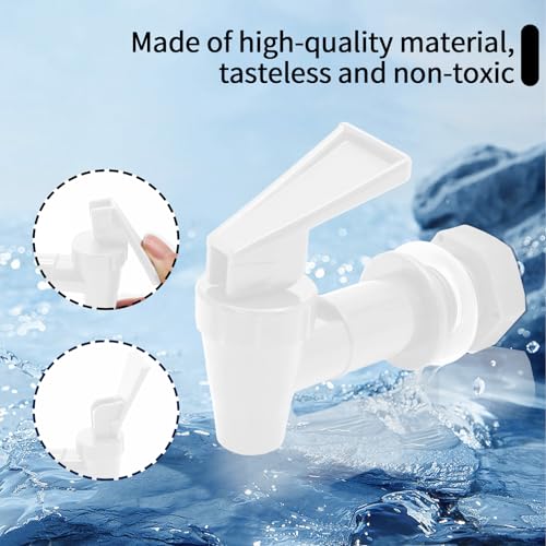 Hordion Plastic Spigot Replacement Cooler Faucet, 2 Sets Water Jug Spigot BPA Free Dispenser Valve Reusable Bucket Tap, Bl...
