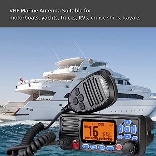 Retevis RA27 Fixed Mount Marine Radio with Antenna, GPS, Waterproof IP67, Triple Watch, DSC, Gain Fiberglass Antenna with ...