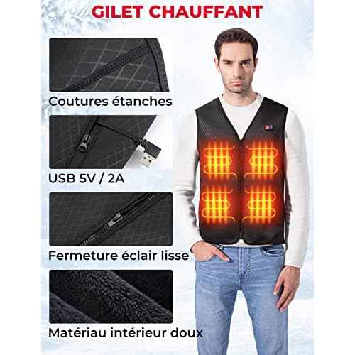 KEMIMOTO Heated Vest for Men, Electric Warming Vest for Hunting & Winter Sports (Battery Not Included)