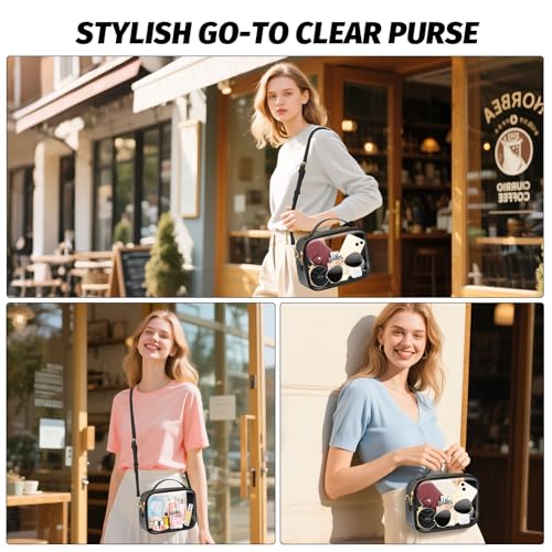 KETIEE Clear Crossbody Bag, Stadium Approved Clear Purse Bag for Concerts Sports Events Festivals