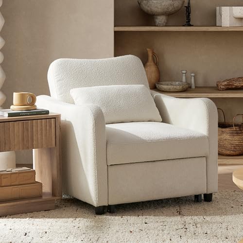 mopio Sophie 4-in-1 Convertible Sleeper Chair Bed, Accent Chair, Chaise Lounge, Comfy Reading Armchair, Pull Out Sofa Bed ...