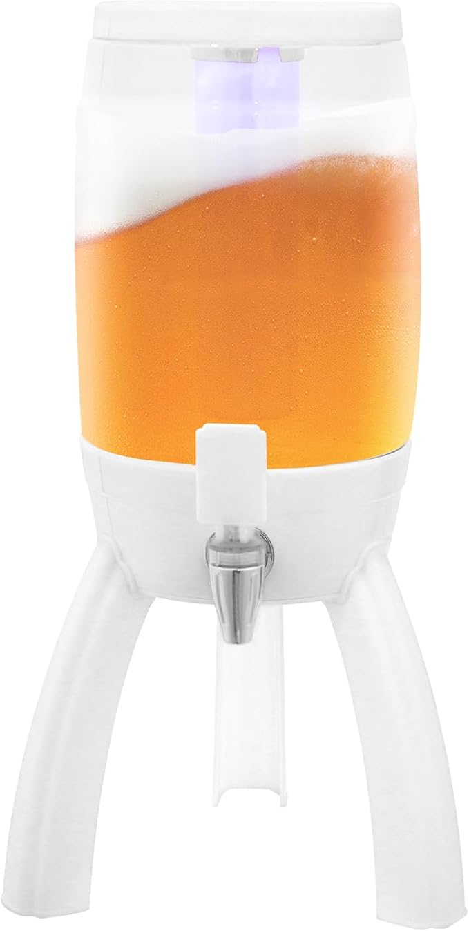 Mimosa Tower,Beer Dispenser With Ice Tube And Spigot,3l / 101.44 Oz Party Drink Dispenser With Led Light For Bar/Party,Bee...