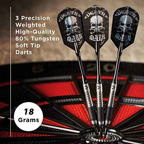 Viper Desperado 80% Tungsten Soft Tip Darts with Storage/Travel Case: Death Mark, 18 Grams