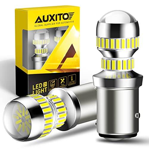 AUXITO 1157 LED Bulb White, 400% Super Bright 2057 2357 7528 BAY15D LED Light Bulbs for Backup Reverse Signal Blinker Tail...