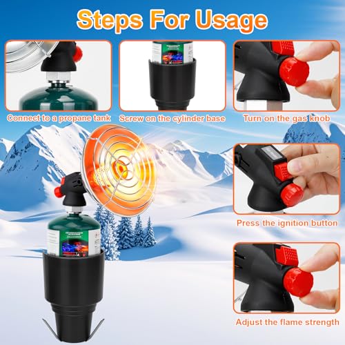 Golf Cart Heater, Portable Propane Heater with Cup Holder Fits Most Golf Cart Accessories Car, Safe Camping Tent Heaters C...