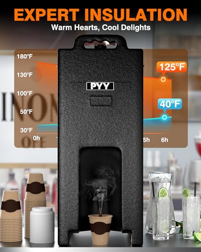 PYY Insulated Beverage Dispenser 5 Gallon - Hot and Cold Drink Container with Handles, Thermal Drink Dispenser Cooler Serv...