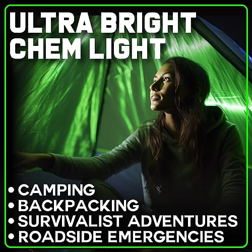 PartySticks Emergency Glow Sticks - 12 Ultra Bright Individually Wrapped Military Grade Chem Lights - 12 Hour Bulk Tactica...